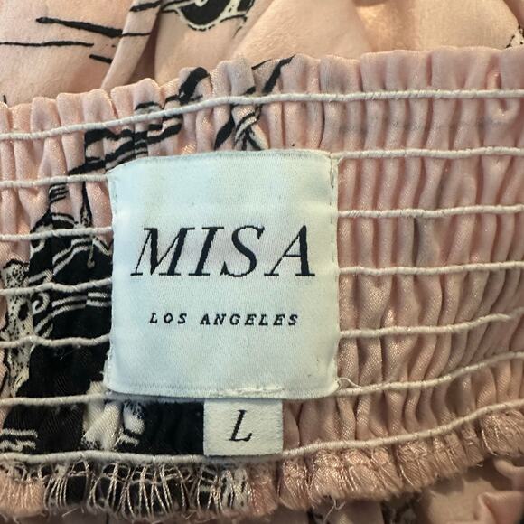 MISA Los Angeles Gandra Tiered Midi Dress Pink Floral Anthropologie sz L NWOT - Picture 12 of 14